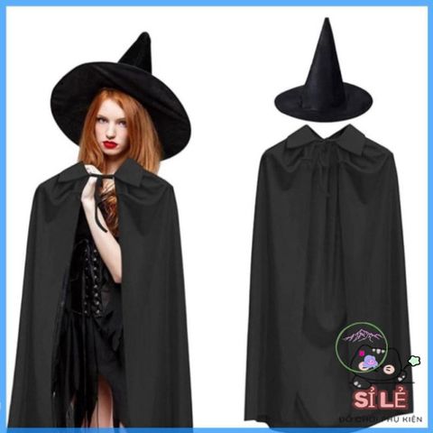 Bộ Áo Choàng và Mũ Phù Thủy Royal Witch - Trang Phục Halloween Độc Đáo Cho Trẻ Em và Người Lớn, Thể Hiện Tinh Thần Kỳ Diệu