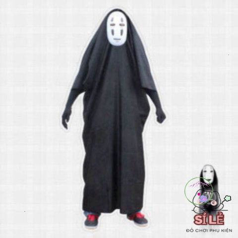 Bộ Đồ Hóa Trang Vô Diện - Set Cosplay Huyền Bí Với Áo Choàng, Mặt Nạ Và Găng Tay Đen Duy Nhất Cho Halloween