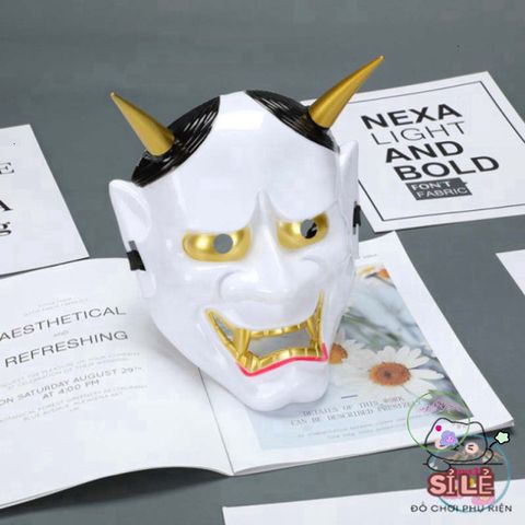 Mặt Nạ Hóa Trang Hannya Oni Noh Độc Đáo Cho Halloween - Biến Hóa Thành Quỷ Vương Hai Sừng Kỳ Bí