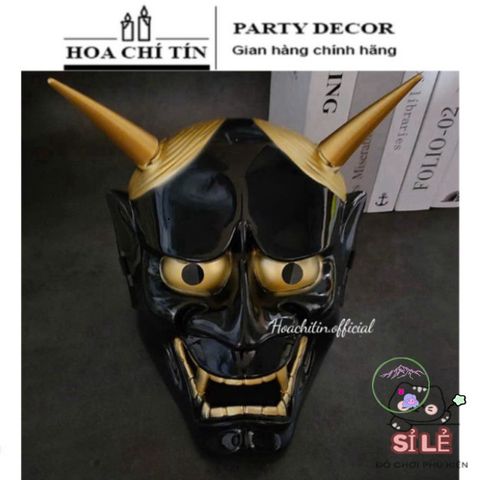 Mặt Nạ Nhật Bản Hannya Oni Hai Sừng Màu Đỏ Trắng - Nghệ Thuật Trang Trí Văn Hóa Nhật Bản, Quà Tặng Hóa Trang độc Đáo