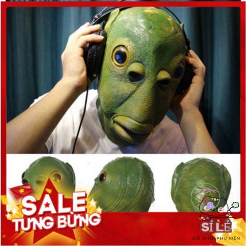 Mặt nạ cá ngộ nghĩnh - Phụ kiện hóa trang vui vẻ cho mọi lứa tuổi, lý tưởng cho Halloween và bữa tiệc, chất liệu latex an toàn