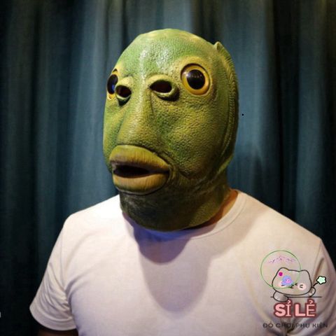 Mặt nạ cá ngộ nghĩnh - Phụ kiện hóa trang vui vẻ cho mọi lứa tuổi, lý tưởng cho Halloween và bữa tiệc, chất liệu latex an toàn