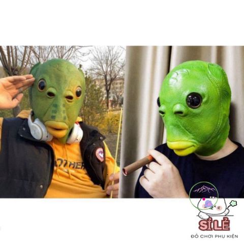 Mặt nạ cá ngộ nghĩnh - Phụ kiện hóa trang vui vẻ cho mọi lứa tuổi, lý tưởng cho Halloween và bữa tiệc, chất liệu latex an toàn
