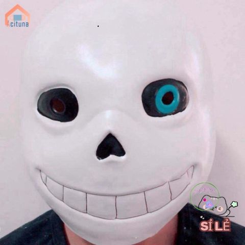 Mặt Nạ Cosplay Sans Undertale - Phụ Kiện Hóa Trang Độc Đáo Cho Halloween và Tiệc Tùng - Chất Liệu Cao Su Bền Bỉ