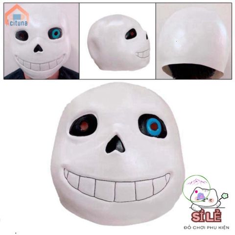 Mặt Nạ Cosplay Sans Undertale - Phụ Kiện Hóa Trang Độc Đáo Cho Halloween và Tiệc Tùng - Chất Liệu Cao Su Bền Bỉ