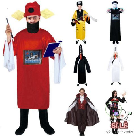 Bộ Trang Phục Hóa Trang Halloween Cương Thi & Pháp Sư - Độc Đáo, Chất Lượng Cao Cho Trẻ Em, Thao Tác Dễ Dàng