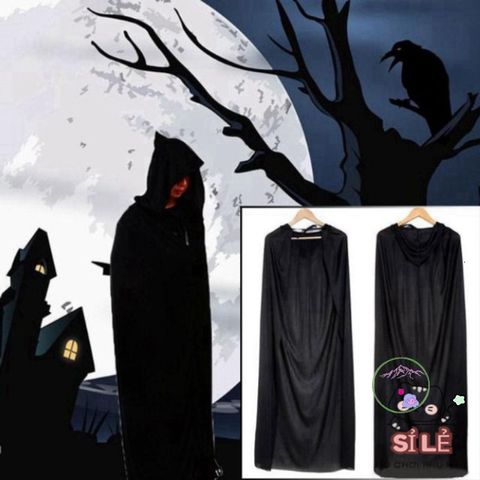Áo Choàng Thần Chết Halloween - Phụ Kiện Hóa Trang Độc Đáo, Thể Hiện Phong Cách Bí Ẩn, Nhiều Kích Cỡ Cho Tất Cả