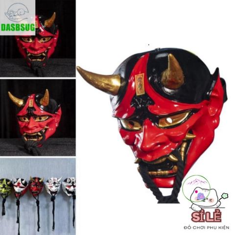 Mặt Nạ Quỷ Hanya Nhật Bản 2 Sừng - Phụ Kiện Halloween Cosplay Độc Đáo Cho Tiệc Hóa Trang và Sự Kiện Anime