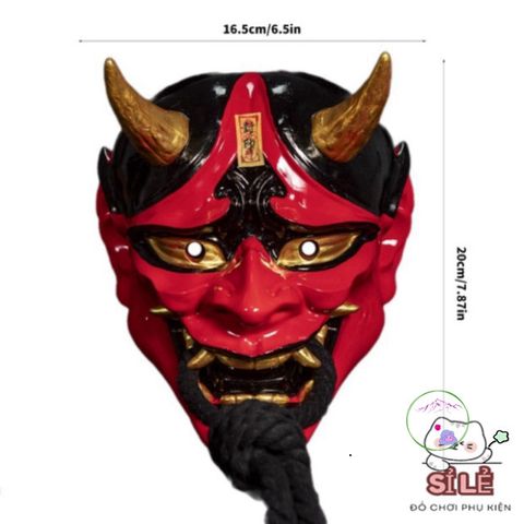Mặt Nạ Quỷ Hanya Nhật Bản 2 Sừng - Phụ Kiện Halloween Cosplay Độc Đáo Cho Tiệc Hóa Trang và Sự Kiện Anime