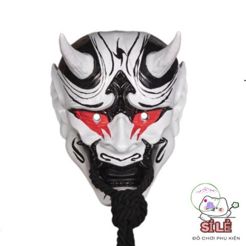 Mặt Nạ Quỷ Hanya Nhật Bản 2 Sừng - Phụ Kiện Halloween Cosplay Độc Đáo Cho Tiệc Hóa Trang và Sự Kiện Anime