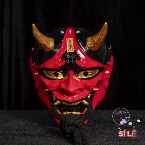 Mặt Nạ Quỷ Hanya Nhật Bản 2 Sừng - Phụ Kiện Halloween Cosplay Độc Đáo Cho Tiệc Hóa Trang và Sự Kiện Anime