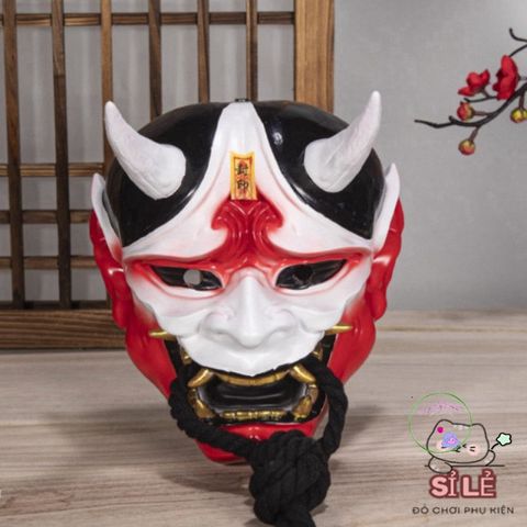 Mặt Nạ Quỷ Hanya Nhật Bản 2 Sừng - Phụ Kiện Halloween Cosplay Độc Đáo Cho Tiệc Hóa Trang và Sự Kiện Anime