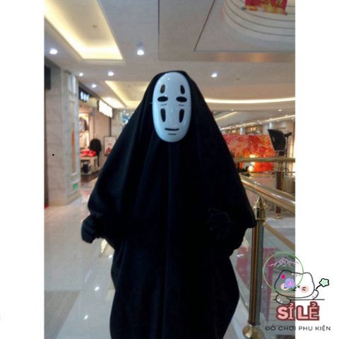 Bộ Hóa Trang Vô Diện - Set Cosplay Độc Đáo Bao Gồm Áo Choàng, Mặt Nạ và Găng Tay Đen Cho Halloween và Sự Kiện Hoá Trang