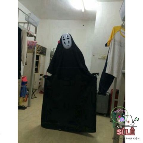 Bộ Hóa Trang Vô Diện - Set Cosplay Độc Đáo Bao Gồm Áo Choàng, Mặt Nạ và Găng Tay Đen Cho Halloween và Sự Kiện Hoá Trang