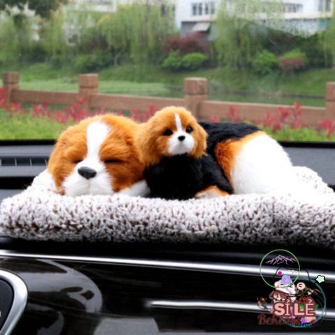 Mô hình thú nhồi bông chó mèo lớn - Khử mùi bằng than hoạt tính, âm thanh sống động, trang trí xe và nhà cửa cho trẻ em.