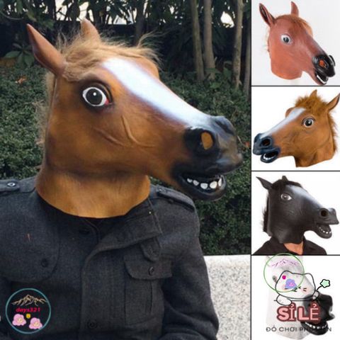 Mặt Nạ Đầu Ngựa Độc Đáo Cho Halloween - Đạo Cụ Hóa Trang Latex Sống Động Cho Tiệc Tùng, Video TikTok Và Các Dịp Lễ Hội
