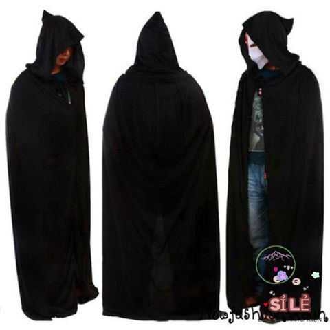 Áo Choàng Đen Halloween Ma Quái - Phù Thủy, Ma Cà Rồng - Trang Phục Cosplay Cho Các Bữa Tiệc Thú Vị