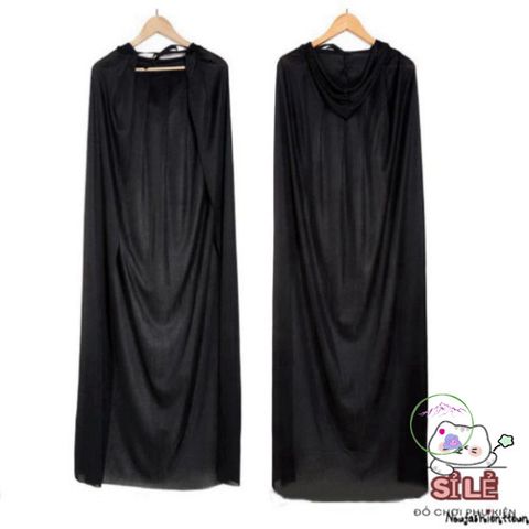 Áo Choàng Đen Halloween Ma Quái - Phù Thủy, Ma Cà Rồng - Trang Phục Cosplay Cho Các Bữa Tiệc Thú Vị