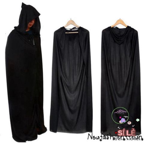 Áo Choàng Đen Halloween Ma Quái - Phù Thủy, Ma Cà Rồng - Trang Phục Cosplay Cho Các Bữa Tiệc Thú Vị