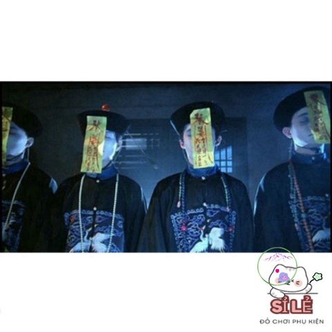 Bộ đồ hóa trang Halloween Cương Thi Trung Hoa - Áo Dài độc đáo với mũ đuôi sam và bùa hộ mệnh cho bữa tiệc thú vị