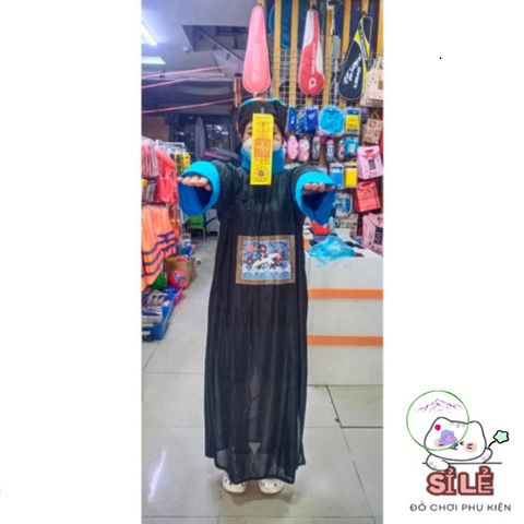 Bộ đồ hóa trang Halloween Cương Thi Trung Hoa - Áo Dài độc đáo với mũ đuôi sam và bùa hộ mệnh cho bữa tiệc thú vị