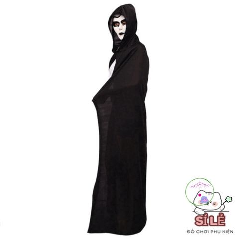 Áo Choàng Cosplay Halloween Tử Thần & Ma Cà Rồng - Thời Trang Đen Sang Trọng Dành Cho Người Lớn & Trẻ Em Với Mũ Độc Đáo