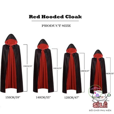 Áo Choàng Halloween RYEIGHTON 59 inch - Áo Hóa Trang Dracula Đỏ Đen Đẹp Mắt Cho Cosplay Và Các Bữa Tiệc Tem Mới Lạ