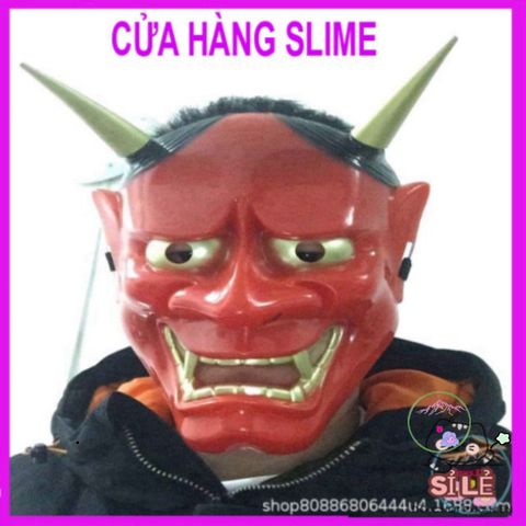 Mặt Nạ Quỷ Vương Hannya Noh Oni Halloween - Phụ Kiện Hóa Trang Độc Đáo Với Hai Sừng Ấn Tượng Cho Ngày Hội Hóa Trang