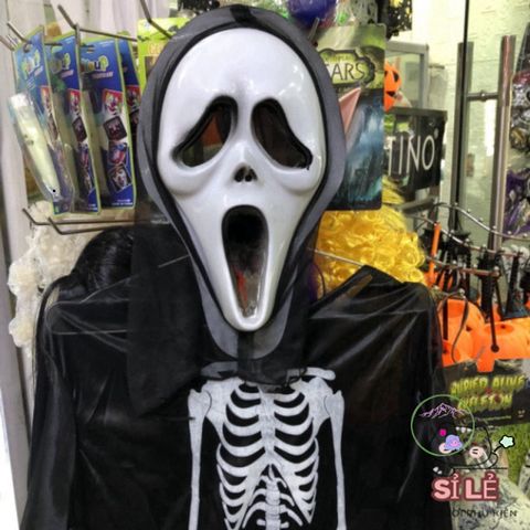 Áo Hóa Trang Halloween Dài 120cm Kiểu Xương - Dành Cho Trẻ 8+ và Người Lớn, Hoàn Hảo Cho Tiệc Halloween Ma Quái