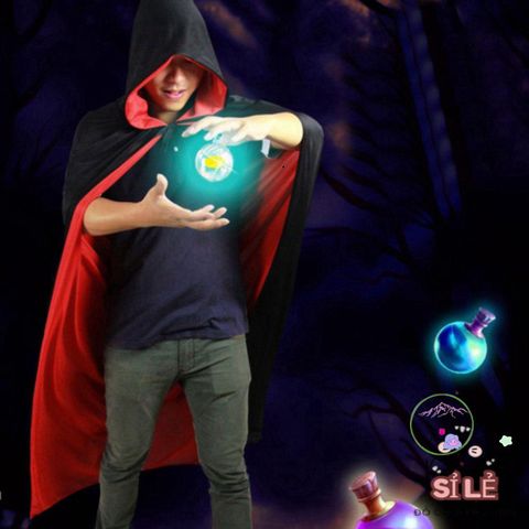 Áo Choàng Phù Thủy Halloween Đảo Ngược ZONGGJZ - Costume Cosplay Độc Đáo Cho Người Lớn và Trẻ Em, Đen Đỏ Huyền Bí