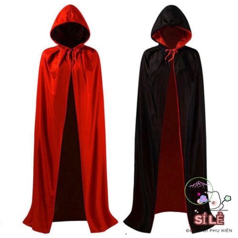 Áo Choàng Phù Thủy Halloween Đảo Ngược ZONGGJZ - Costume Cosplay Độc Đáo Cho Người Lớn và Trẻ Em, Đen Đỏ Huyền Bí