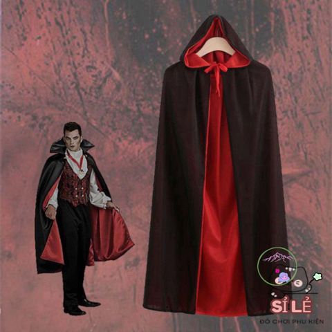 Áo Choàng Phù Thủy Halloween Đảo Ngược ZONGGJZ - Costume Cosplay Độc Đáo Cho Người Lớn và Trẻ Em, Đen Đỏ Huyền Bí
