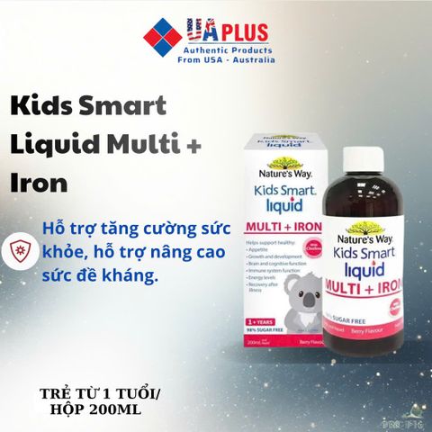 Nature's Way Kids Smart Liquid Multi + Iron 200ml - Hỗ trợ Tăng Cường Sức Khỏe và Đề Kháng cho Trẻ Em - Nhập Khẩu Chính Ngạch Úc