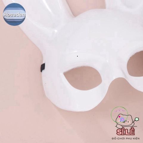 Mặt Nạ Thỏ Đen-Trắng Hoeaden - Phụ Kiện Hóa Trang Halloween Độc Đáo Cho Cosplay và Lễ Hội Giáng Sinh