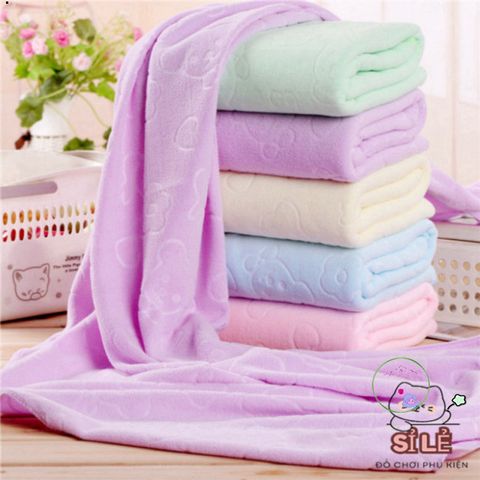 Khăn Tắm Microfiber Lớn Gấu Nhật Bản Siêu Thấm Hút - 70x140cm Mềm Mại, Chống Khuẩn, Dành Cho Trẻ Em và Người Lớn