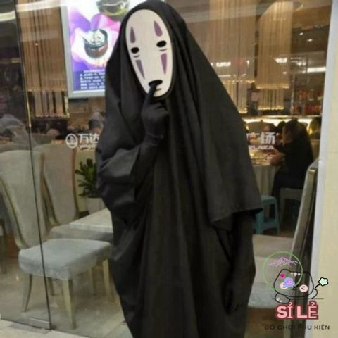 Bộ Trang Phục Hóa Trang Vô Diện Spirited Away - Cosplay Cho Người Lớn & Trẻ Em Với Áo, Mặt Nạ, Găng Tay Thời Trang