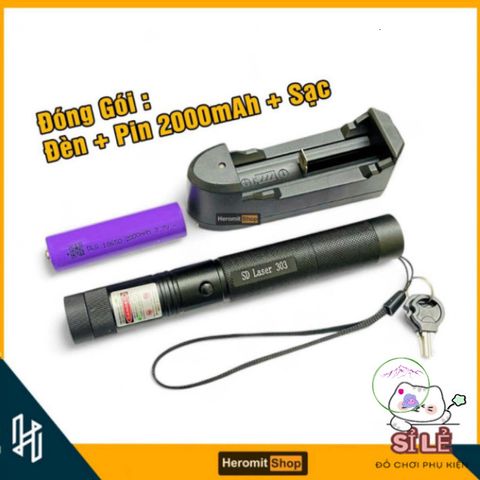 Bút Laser 303 - Đèn Laser Chiếu Xa 2km Kèm Pin 3000mAh, Ánh Sáng Xanh Cho Học Tập & Giải Trí, Chất Lượng Cao