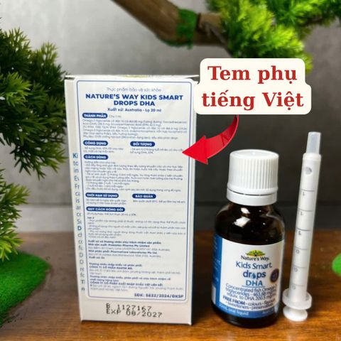 Nước Nhỏ Mắt Nature's Way Kids Smart Drops DHA - Bổ Sung DHA, EPA Tốt Cho Não Bộ, Mắt và Hệ Thần Kinh (20ml)