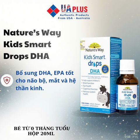 Nước Nhỏ Mắt Nature's Way Kids Smart Drops DHA - Bổ Sung DHA, EPA Tốt Cho Não Bộ, Mắt và Hệ Thần Kinh (20ml)