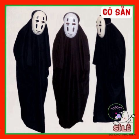 Bộ đồ hóa trang Halloween Vô Diện cho trẻ em và người lớn - Áo choàng, mặt nạ và găng tay đa kích cỡ - Trang phục lễ hội ma vui nhộn
