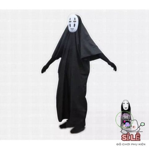 Bộ đồ hóa trang Halloween Vô Diện cho trẻ em và người lớn - Áo choàng, mặt nạ và găng tay đa kích cỡ - Trang phục lễ hội ma vui nhộn