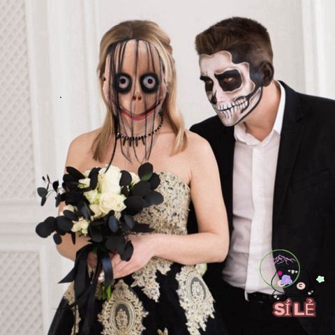 Mặt Nạ Kinh Dị Halloween - Phụ Kiện Trang Trí Ma Quái, Tạo Không Khí Rùng Rợn Cho Tiệc Hóa Trang, Chất Liệu Nhựa Bền Bỉ