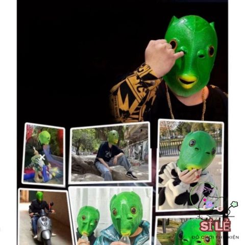 Mặt Nạ Quái Vật Halloween - Phụ Kiện Trang Phục Cá Xanh Độc Đáo Cho Bữa Tiệc Hóa Trang, Cosplay Và Lễ Hội