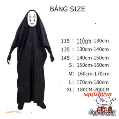 Bộ Trang Phục Cosplay Kaonashi - Hóa Trang Nhân Vật Vô Diện Phim 