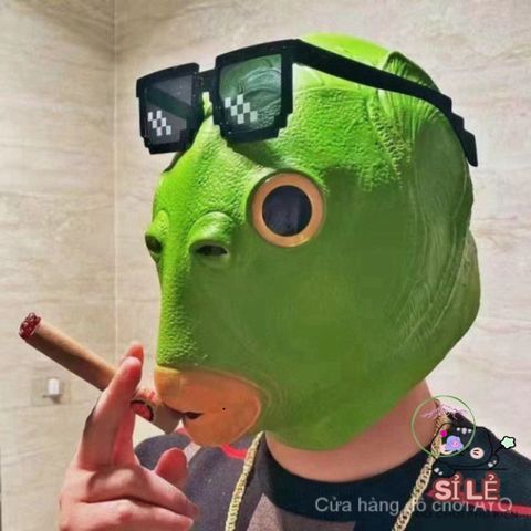 Mũ Mặt Nạ Quái Vật Xanh Vui Nhộn - Phụ Kiện Tiệc Trickster An Toàn Cho Người Lớn Và Thanh Thiếu Niên