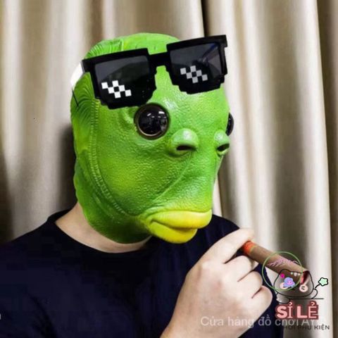 Mũ Mặt Nạ Quái Vật Xanh Vui Nhộn - Phụ Kiện Tiệc Trickster An Toàn Cho Người Lớn Và Thanh Thiếu Niên