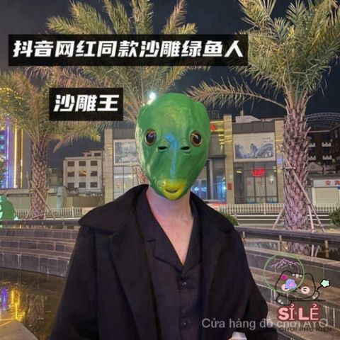 Mũ Mặt Nạ Quái Vật Xanh Vui Nhộn - Phụ Kiện Tiệc Trickster An Toàn Cho Người Lớn Và Thanh Thiếu Niên