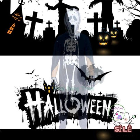 Bộ trang phục Halloween Xương Bí Ẩn với Mặt Nạ Ma và Găng Tay Xương - Hóa Trang Ấn Tượng Cho Mọi Kích Cỡ