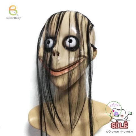 Mặt Nạ Halloween Ngộ Nghĩnh Tóc Dài Miệng V - Phụ Kiện Hóa Trang Ma Quái Cho Tiệc Cosplay & Lễ Hội