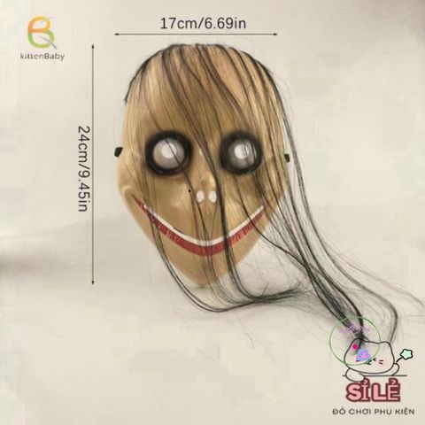 Mặt Nạ Halloween Ngộ Nghĩnh Tóc Dài Miệng V - Phụ Kiện Hóa Trang Ma Quái Cho Tiệc Cosplay & Lễ Hội